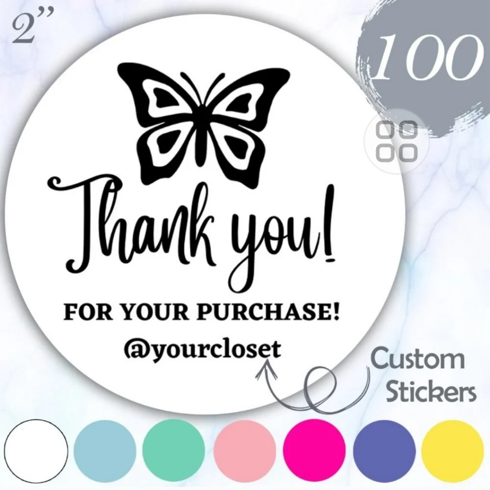 100 Thank You Stickers